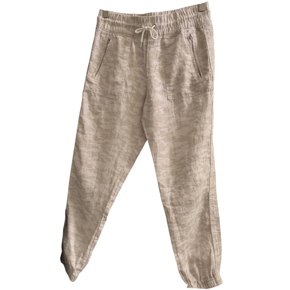 ATHLETA‎ Cabo Tide Linen Camo Jogger Pants Size 8